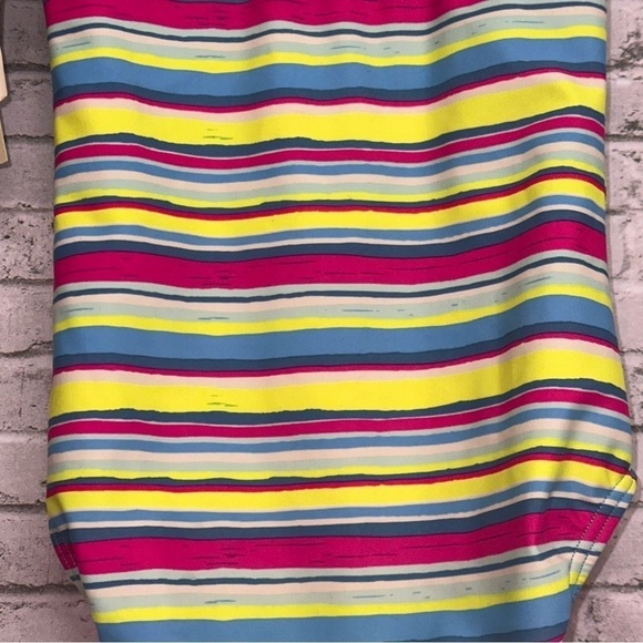 Roxy Girl Size 7 Little Girl Striped Ruffed Beads Colorful Swimsuit NEW NWT - Picture 6 of 9